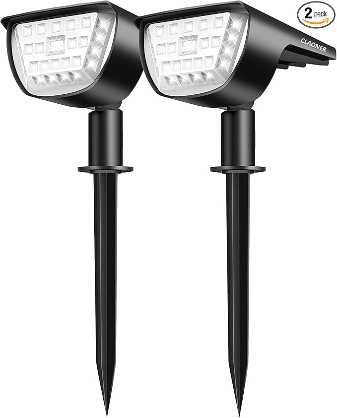 Solar Spot Lights Outdoor, 3 Lighting Modes IP65 Waterproof Solar Lights Outdoor