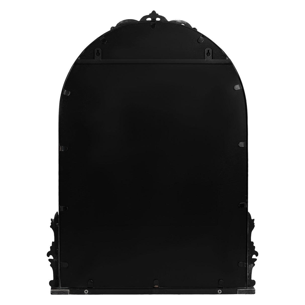 Arched Mirror with Shelf - 21x28 Antique Black