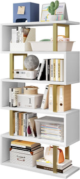 Bookshelf Geometric Bookcase S Shaped Industrial Bookshelf Storage Display Stand