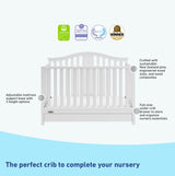 4-in-1 Convertible Crib with Drawer Combo (White) – GREENGUARD Gold