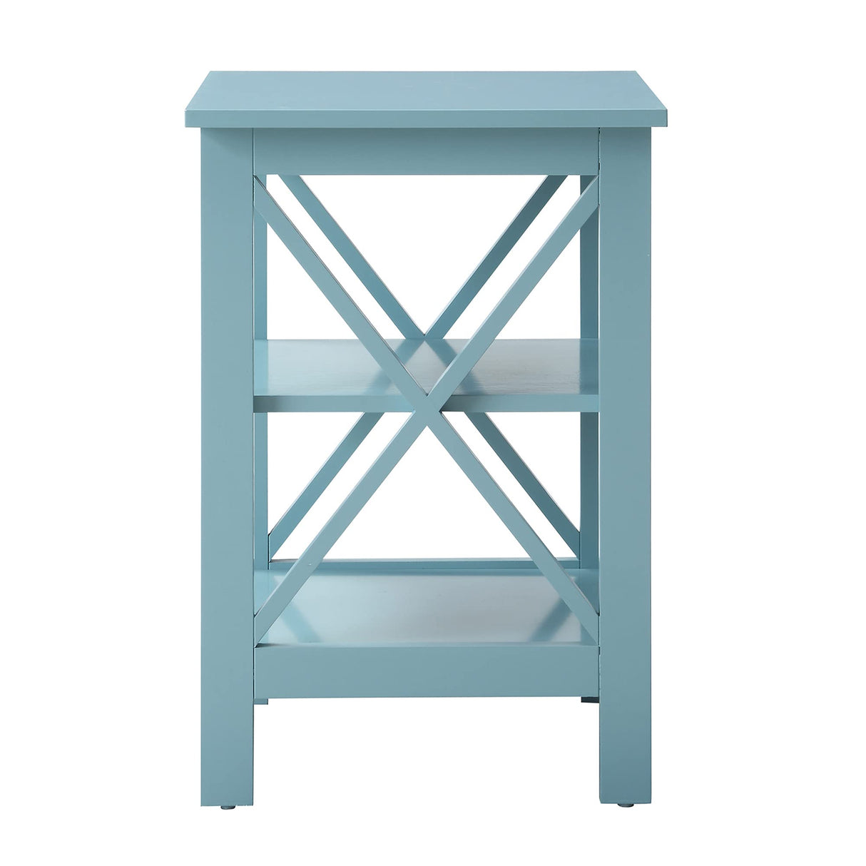 Oxford End Table with Shelves, Sea Foam Blue