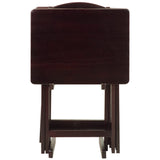 5 Piece Tray Table Set, Espresso