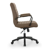 Modern Comfort Winsley Bonded Leather Mid-Back Manager Office Chair, Brown/Black