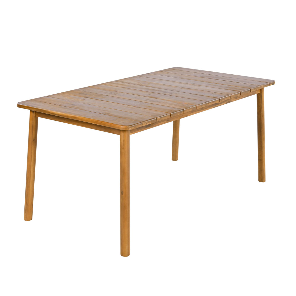 Kegy 67" Patio Acacia Wood Dining Table with Slatted Tabletop