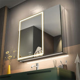 Lighted Bathroom Medicine Mirror Cabinet with Sockets & USBs