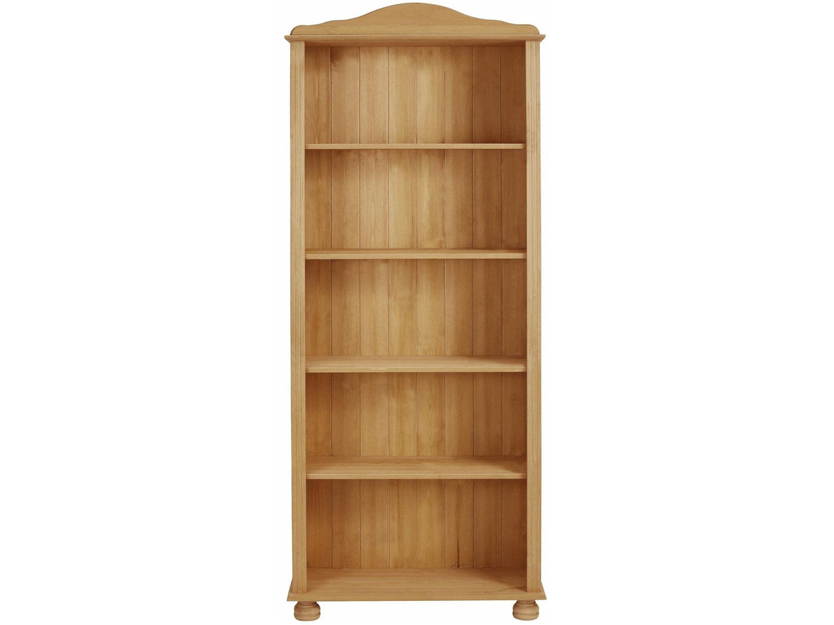 REALROOMS Chester 5 Shelf Open Bookcase, Stained Brown