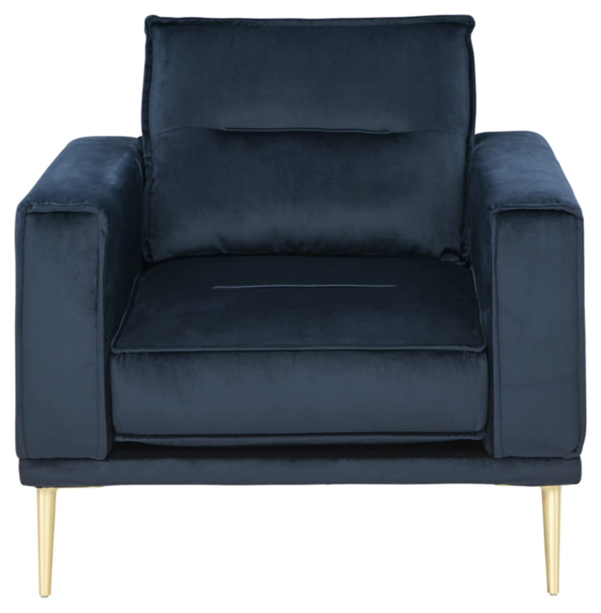 Macleary Contemporary Faux Leather Chair, Navy