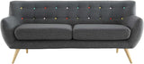 Remark Mid-Century Modern Sofa With Upholstered Fabric In Sunny