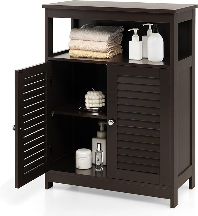 Bathroom Storage Cabinet, Wooden Side Storage Organizer