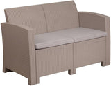 Seneca Dark Gray Faux Rattan Loveseat
