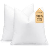 Set of 2 Down and Feather Throw Pillow Inserts 20x20 Soft Fluffy Pillow