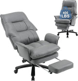 Big and Tall Office Chair 400lbs, 160°Reclining Executive Desk Chair with Foot Rest,