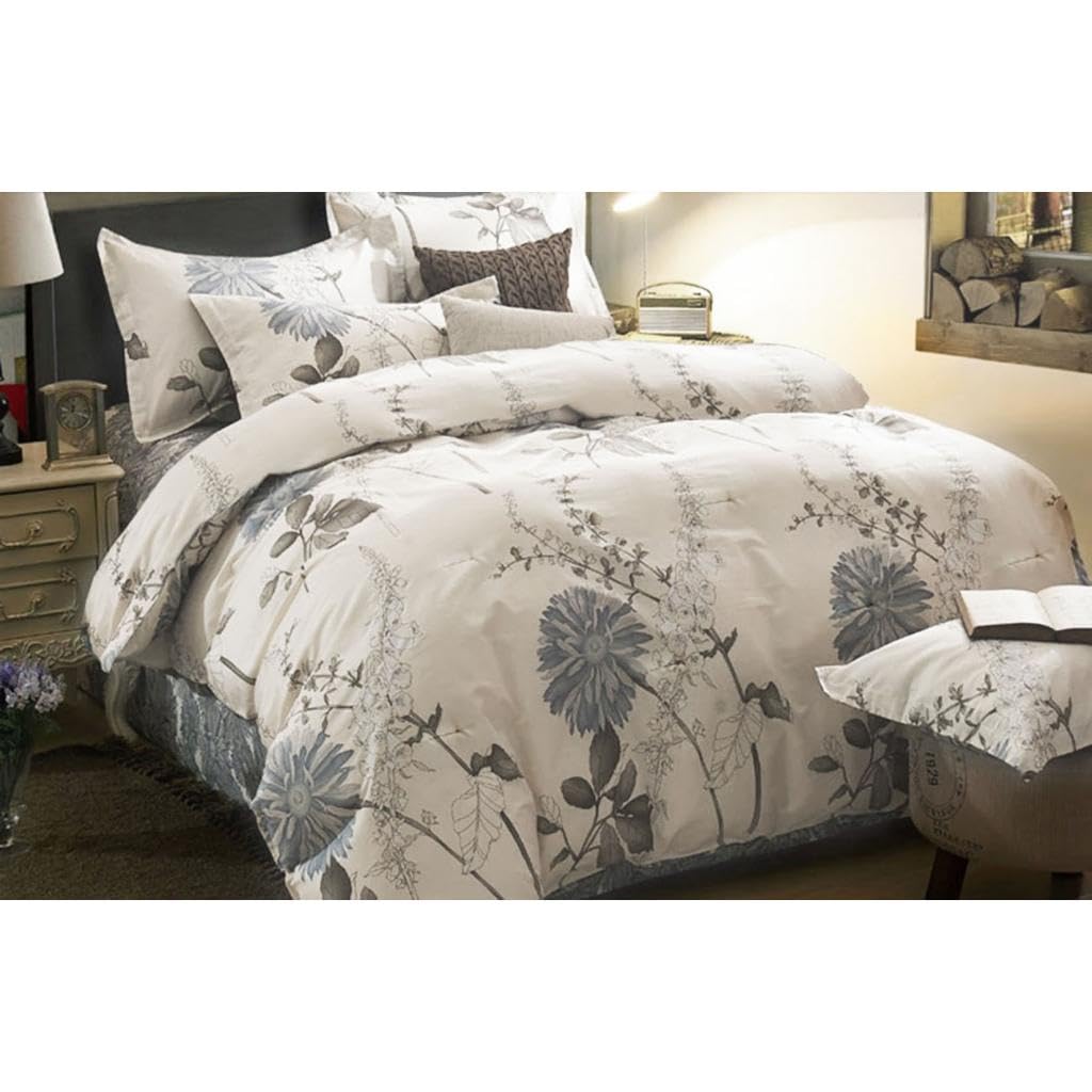 Floral Comforter Set - 100% Cotton Vintage Botanical Bedding