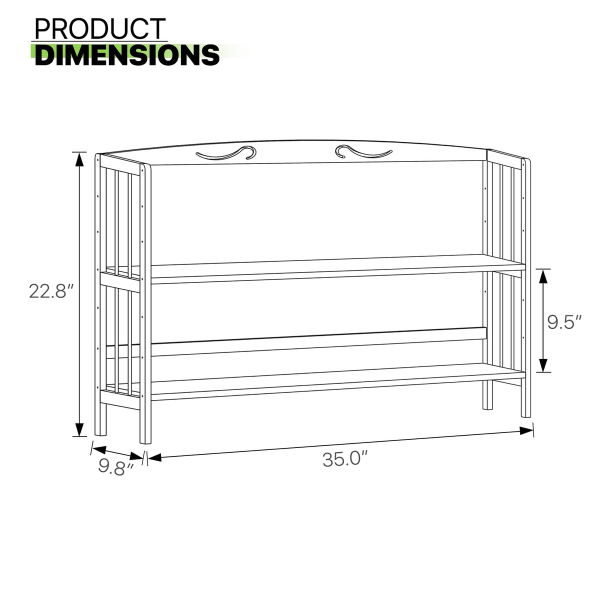 2-Tier Bamboo Open Bookshelf Adjustable Multifunctional Shelving Unit Freestanding Shelf