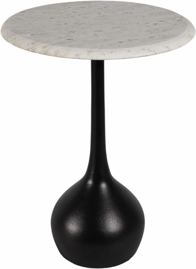 20" Accent Table Ball Base, Marble, Aluminum