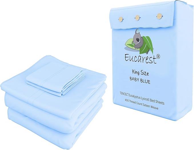 Eucalyptus Lyocell Bed Sheets, Hypoallergenic 100% Organic Tencel, Thermal