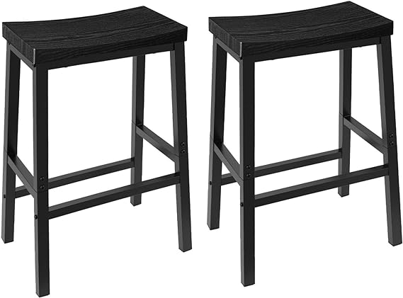 Bar Stools, Set of 2 Bar Chairs, 23.6 Inch Saddle Stools, Kitchen Counter Stools