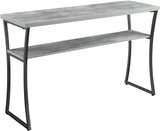 X Calibur Console Table, Faux Birch / Slate Gray Frame