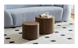 19Inch Nesting Coffee Table Set of 2,Modern Round Wooden Coffee Tables,Plenty