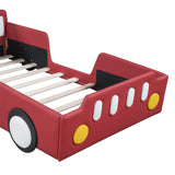 Twin Race Car Bed Frame with Wheels - Kids Platform Bed