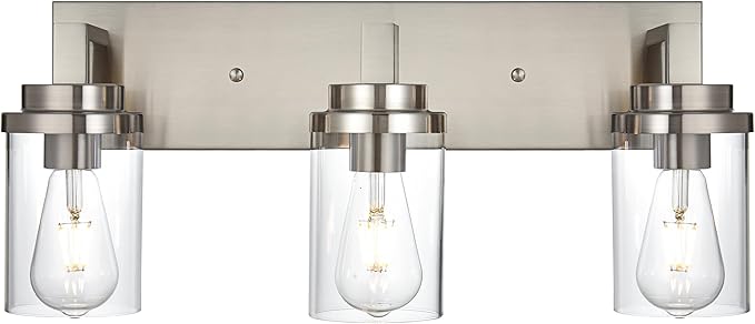 Bathroom Vanity Light,3-Light Wall Sconce Lighting Brushed Nickel Vanity