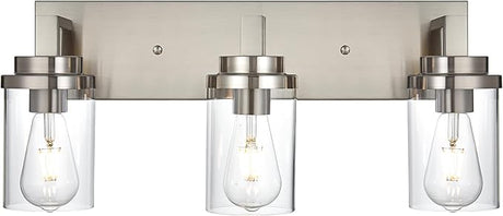 Bathroom Vanity Light,3-Light Wall Sconce Lighting Brushed Nickel Vanity