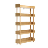 Wooden Open Bookshelf, Modern Display Shelf with Standing Storage Rack, Multifunctional Bookcase for Home and Office, Living Room, Bedroom, Library (Oak, 5-Tier)