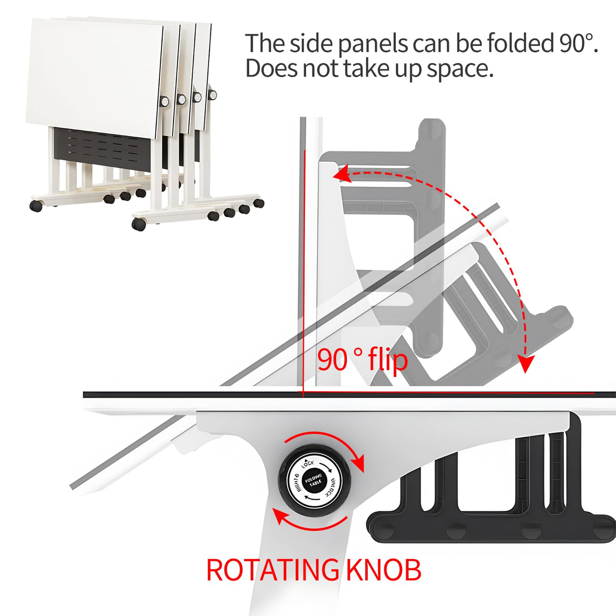 Conference Room Table,Mobile Folding Conference Table with Wheels