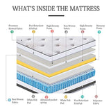 Queen Mattress 11.4 Inch Pillow Top Pocket Spring Hybrid Mattress,