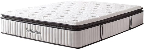 Suiforlun 14 Inch Full Mattress with Cool-to-Touch Cover, Euro Top Hybrid Gel Memory