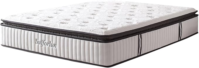 14 Inch Cal King Mattress with Cool-to-Touch Cover, Euro Top Hybrid Gel Memory Foam