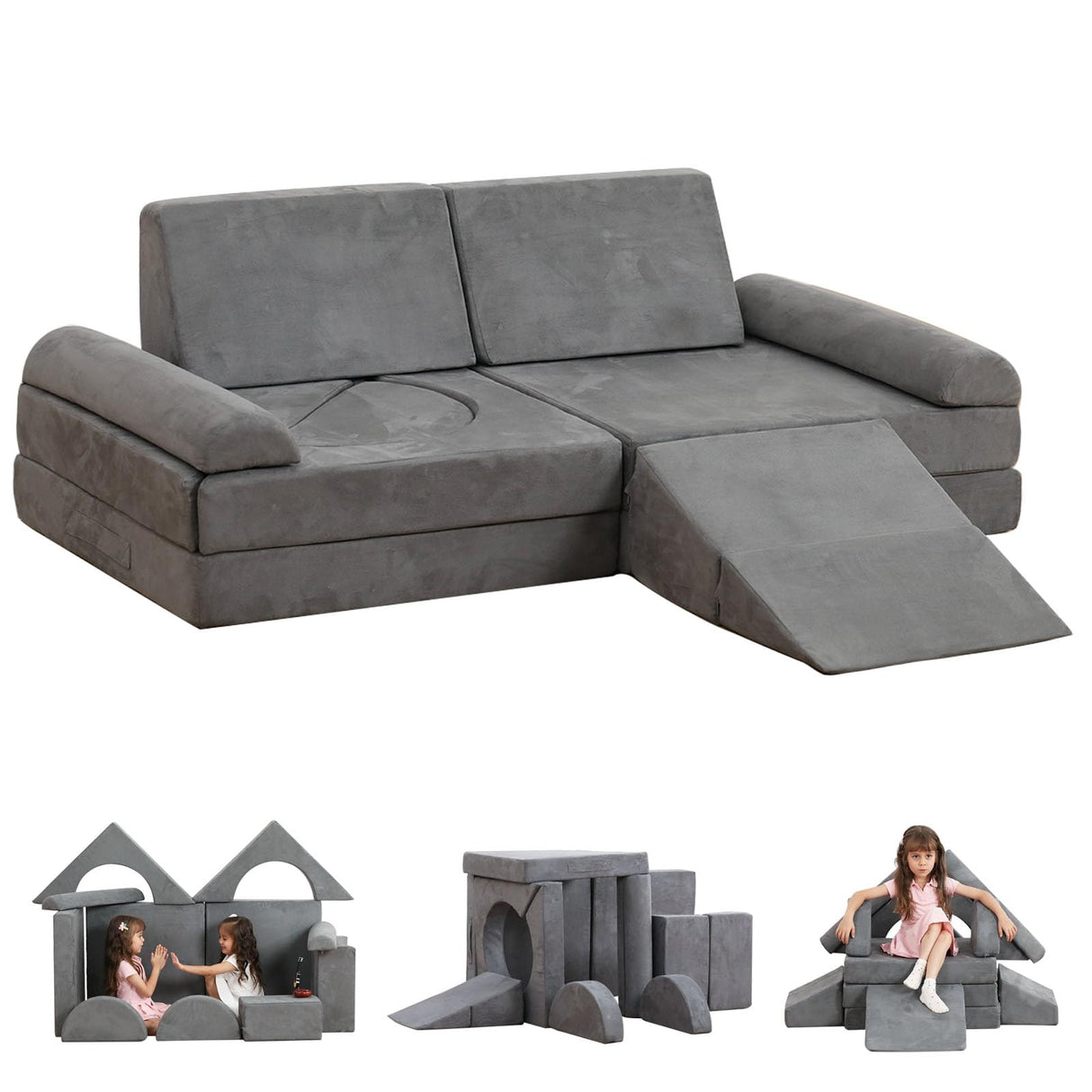 Couch Sofa for Kids Sectional Sofa 12PCS Creative Kids Playroom Imaginative Furniture