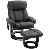 PU Leather Massage Recliner Chair with Ottoman 10 Point Vibration Swiveling Armchair,