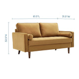 Valour Performance Velvet Loveseat, Cognac Valour Performance Velvet