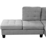 Modern Tufted Micro Suede L Shaped Sectional Sofa Couch with Reversible Chaise