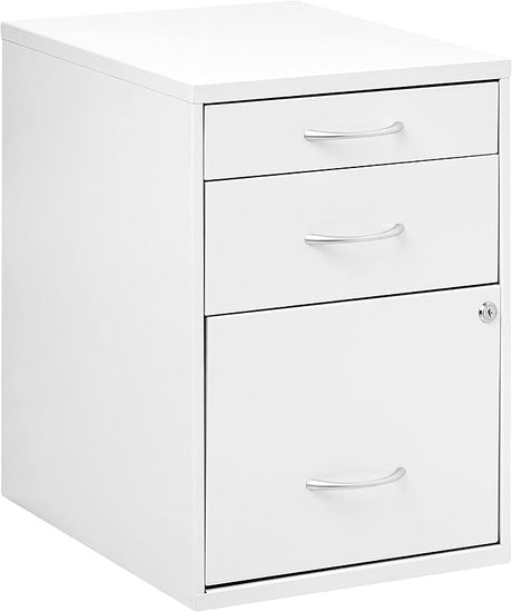 Home Furnishings HPB Heavy Duty 3-Drawer Metal File Cabinet for Standard Files and Office Supplies