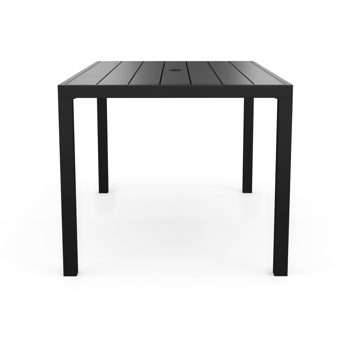 Lily Pond 60" All-Weather Patio Table with Slatted Tabletop, Umbrella Hole