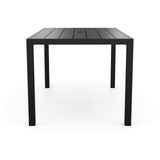 Lily Pond 60" All-Weather Patio Table with Slatted Tabletop, Umbrella Hole