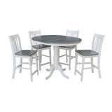 Concepts Chairs Dining Table Set, White/Heather Gray