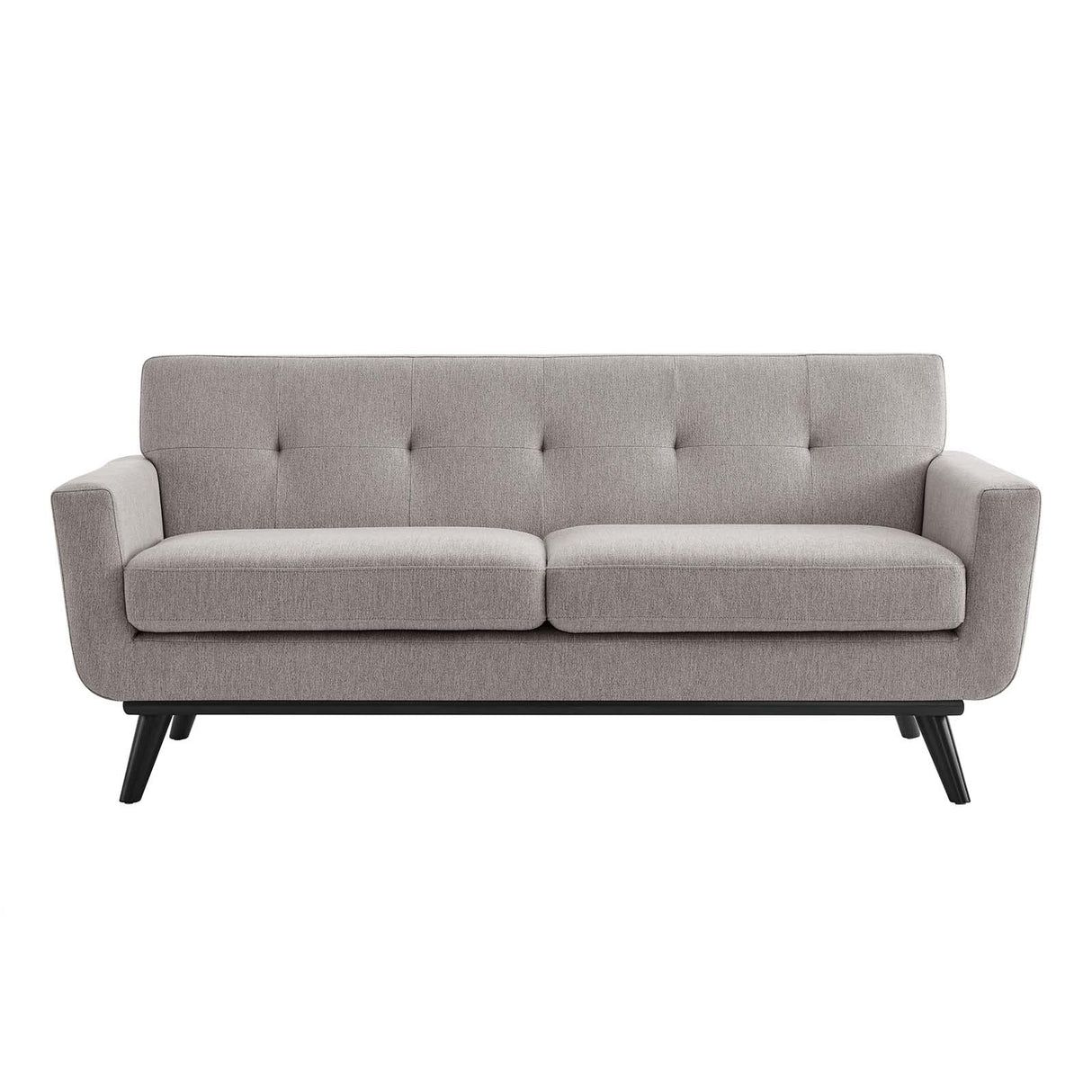 Engage Herringbone Fabric Loveseat, Light Gray