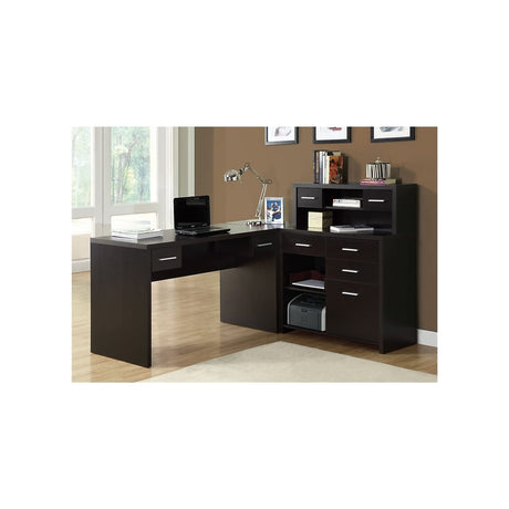 Computer Desk L-Shaped - Left or Right Set- Up - Corner Desk with Hutch 60"L