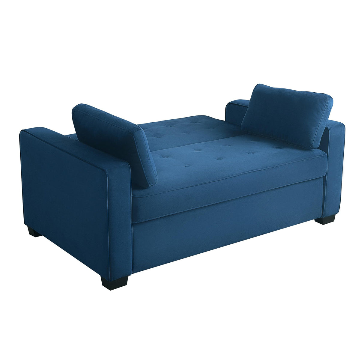 Full Size Convertible Loveseat, 66.5 x 37.6 x 38.6 in, Navy Blue