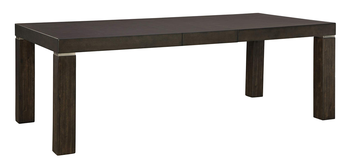 Hyndell Contemporary Dining Extension Table, Seats up to 8, Dark Brown