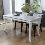 Dining Table 45.7" High Gloss White Dinner Table Home Kitchen Desk