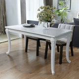 Dining Table 45.7" High Gloss White Dinner Table Home Kitchen Desk