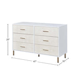 Furniture 6 Drawers Wooden Dresser, White