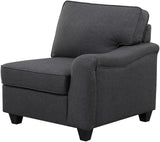 Leo Dark Gray Linen 8Pc Modular L-Shape Sectional Sofa and Ottoman