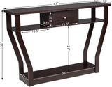 Console Table Modern Easy Assembly Entryway Table W/Storage Drawer and Bottom Shelf