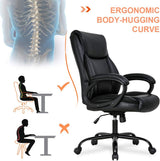 Ergonomic Desk PU Computer Lumbar Support Arms High Back Executive Leather Task