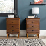 Myron Modern 2 Piece Solid Wood 3 Drawer Nightstand Set